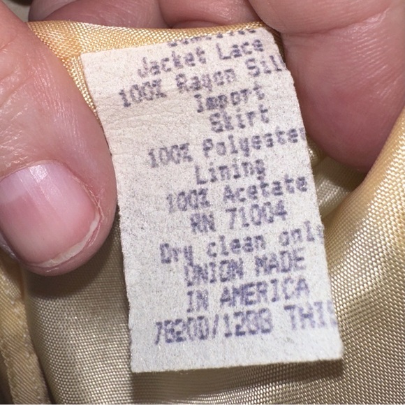 Karen Laurence by Matthew Size 8 Applique Lace Tiered Top Jacket Beaded Buttons - Picture 13 of 13